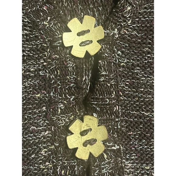 BCBGMAXAZRIA Cardigan Sweater Caitlin Brown Multi Colored Ruffled Edges Size MED - Picture 6 of 9